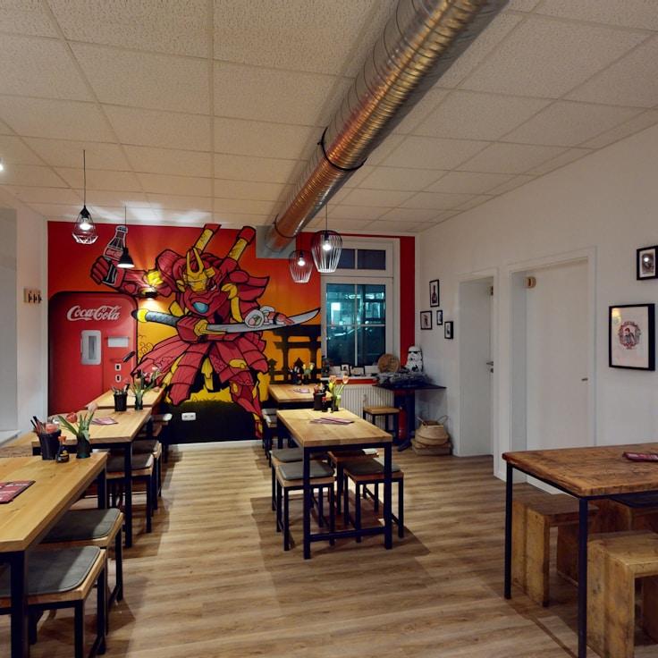 Restaurant interior with private family seating